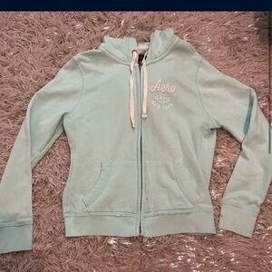 Aero Mint Green Zip-Up Hoodie